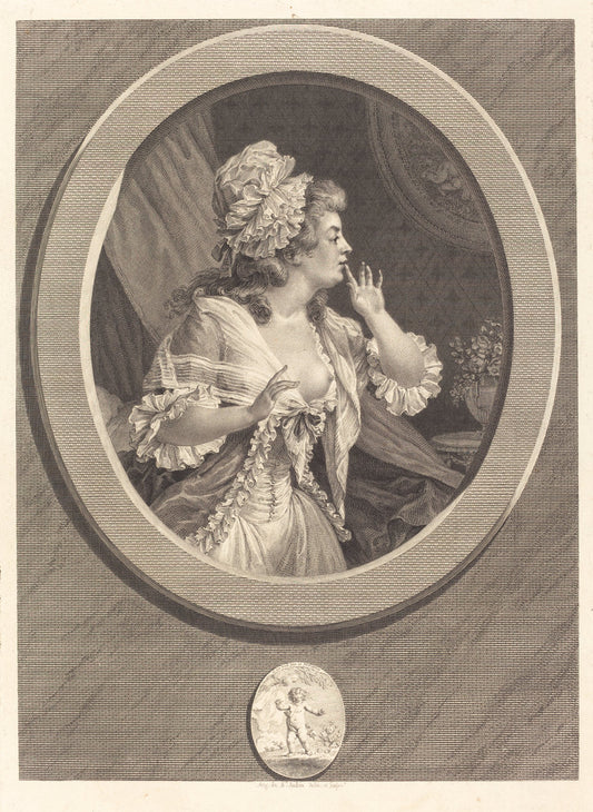 Au moins soyez discret by Augustin de Saint-Aubin (French, 1736 - 1807), 16X12"(A3)Poster Print