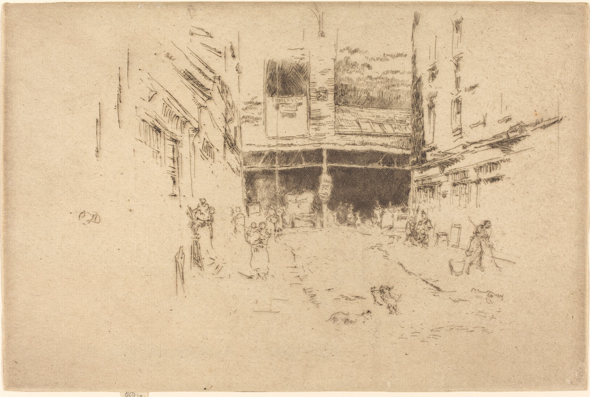 Clothes Exchange, No.I by James McNeill Whistler (American, 1834 - 1903), 16X12"(A3)Poster Print
