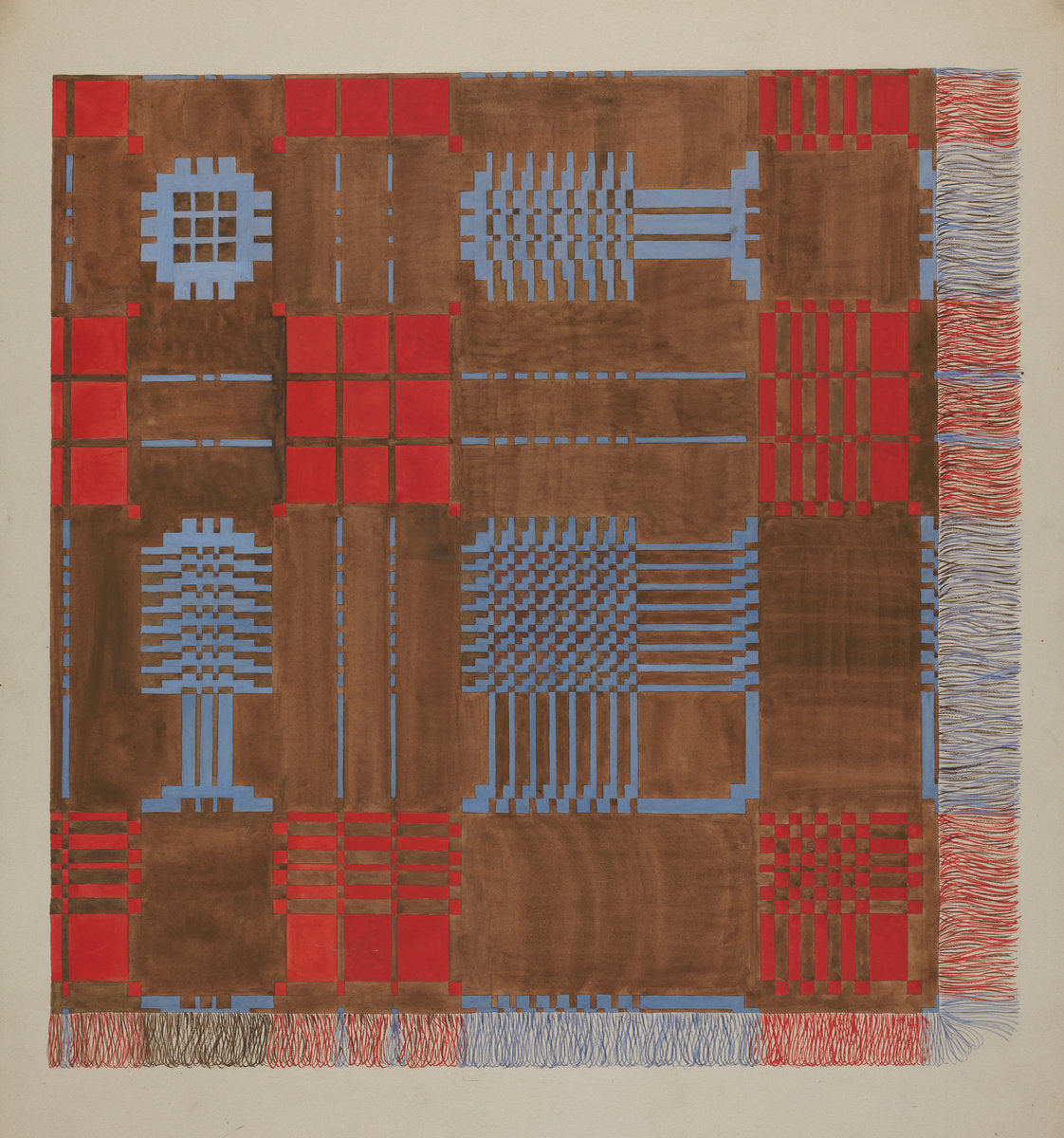 Woven Coverlet by Dorothy Posten (American, active c. 1935), 16X12"(A3)Poster Print