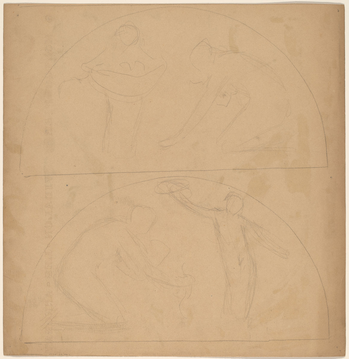 Study for a Border Design [verso] by Charles Sprague Pearce (American, 1851 - 1914), 16X12"(A3)Poster Print