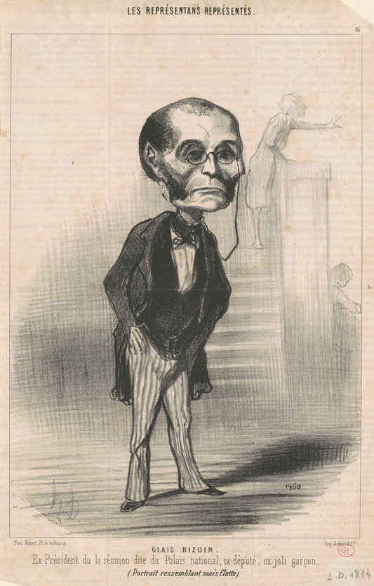 A.O. Glais-Bizoin by Honoré Daumier (French, 1808 - 1879), 16X12"(A3)Poster Print