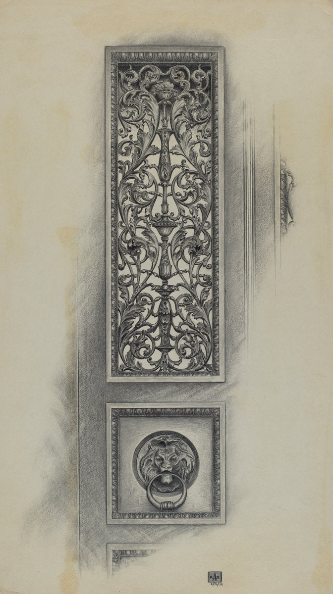 Cast Iron Panel by Ralph Atkinson (American, active c. 1935), 16X12"(A3)Poster Print