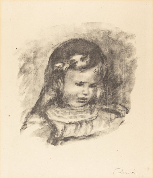 Claude Renoir, with Lowered Head by Auguste Renoir (French, 1841 - 1919), 16X12"(A3)Poster Print