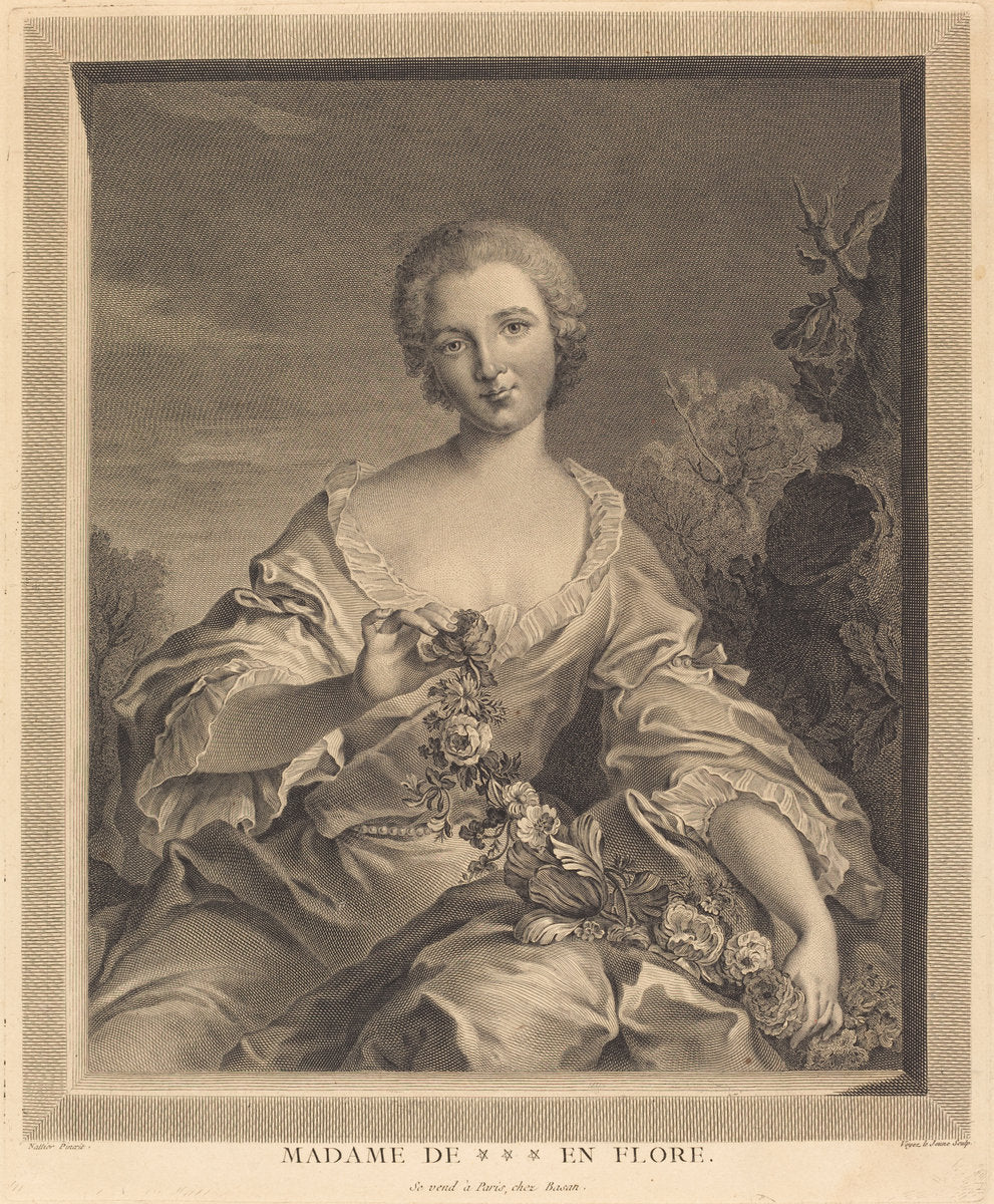 Mme. XXX en Flore by François Voyez after Jean-Marc Nattier (French, 1746 - 1805), 16X12"(A3)Poster Print