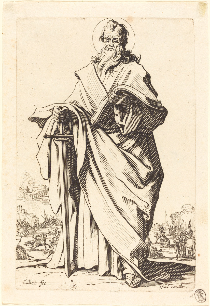 Saint Paul by Jacques Callot (French, 1592 - 1635), 16X12"(A3)Poster Print