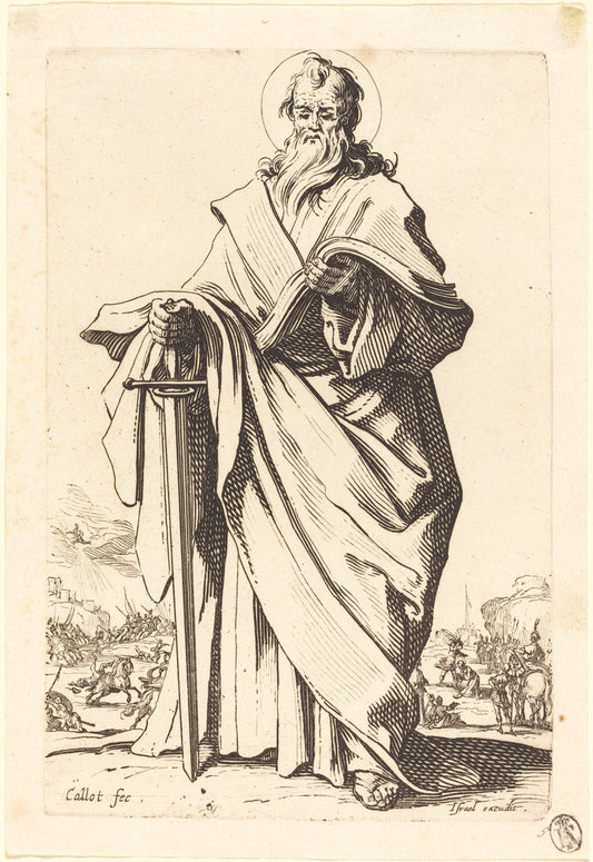 Saint Paul by Jacques Callot (French, 1592 - 1635), 16X12"(A3)Poster Print
