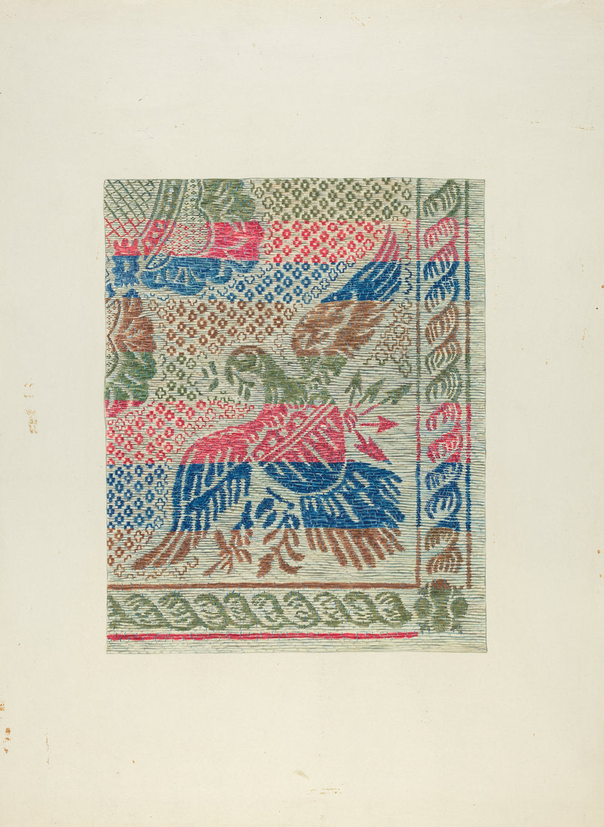 Homespun Bedspread by Gene Luedke (American, active c. 1935), 16X12"(A3)Poster Print