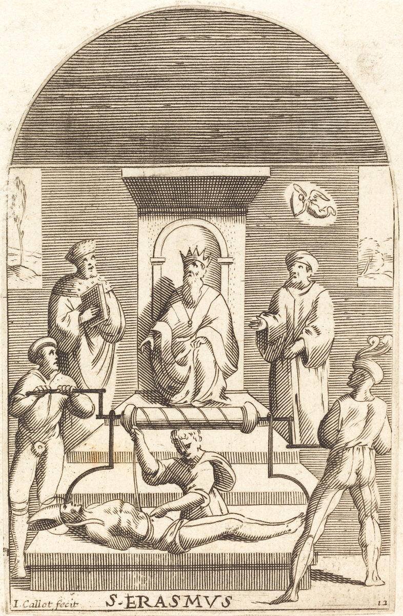 Martyrdom of Saint Erasmus by Jacques Callot (French, 1592 - 1635), 16X12"(A3)Poster Print