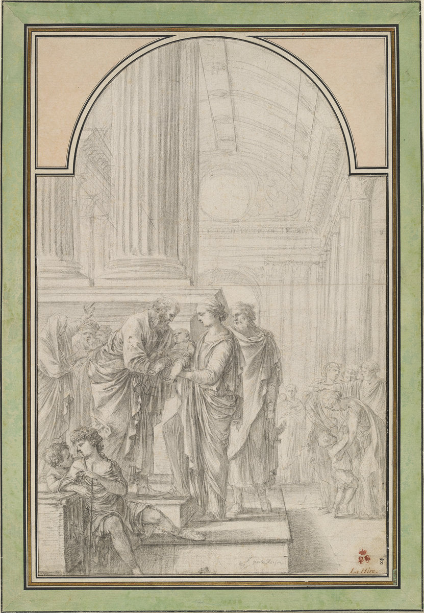 The Presentation in the Temple by Laurent de La Hyre (French, 1606 - 1656), 16X12"(A3)Poster Print