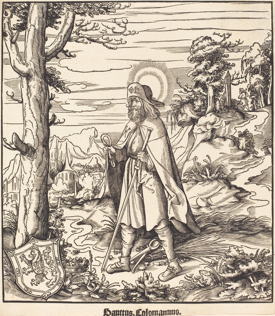 Saint Colomannus by Leonhard Beck (German, c. 1480 - 1542), 16X12"(A3)Poster Print