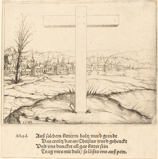The Cross of Christ by Augustin Hirschvogel (German, 1503 - 1553), 16X12"(A3)Poster Print