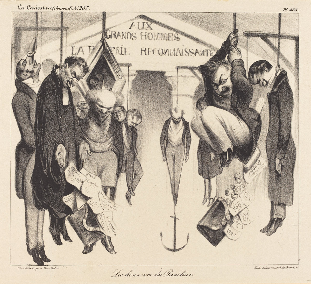 Les honneurs du Panthéon by Honoré Daumier (French, 1808 - 1879), 16X12"(A3)Poster Print
