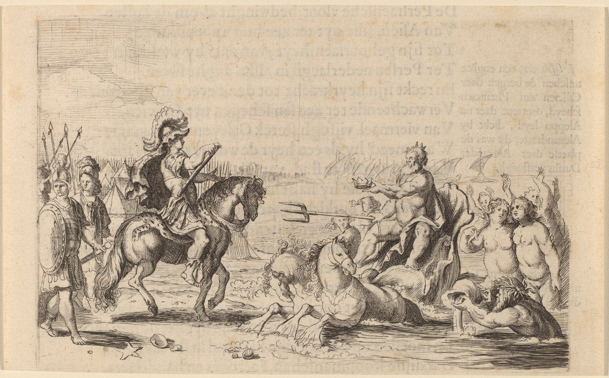 Alexander the Great and Neptune by Willem Basse (Dutch, 1613 or 1614 - 1672), 16X12"(A3)Poster Print