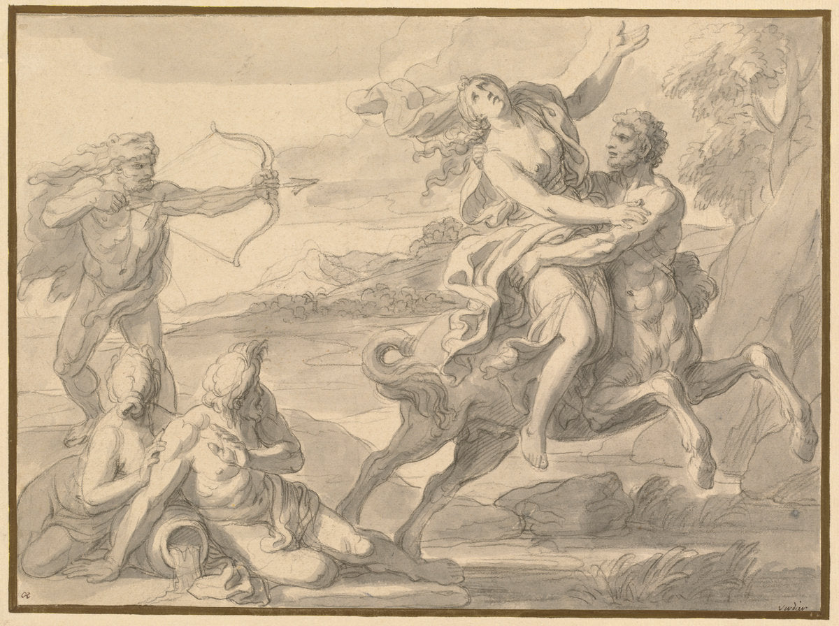 The Rape of Deianira by François Verdier (French, 1651 - 1730), 16X12"(A3)Poster Print