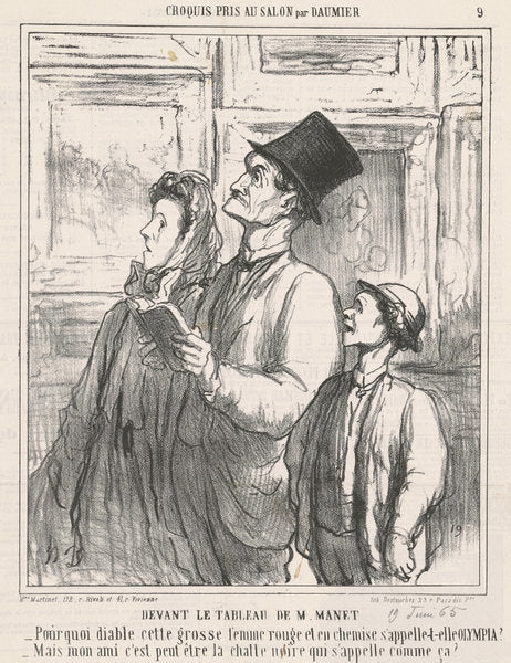 Devant le tableau de M. Manet by Honoré Daumier (French, 1808 - 1879), 16X12"(A3)Poster Print