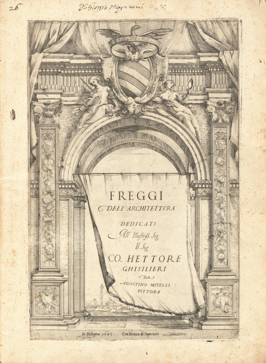 Freggi Dell'Architettura by Agostino Mitelli (artist) (Italian, 1609 - 1660), 16X12"(A3)Poster Print