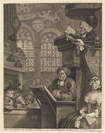 The Sleeping Congregation by William Hogarth (English, 1697 - 1764), 16X12"(A3)Poster Print