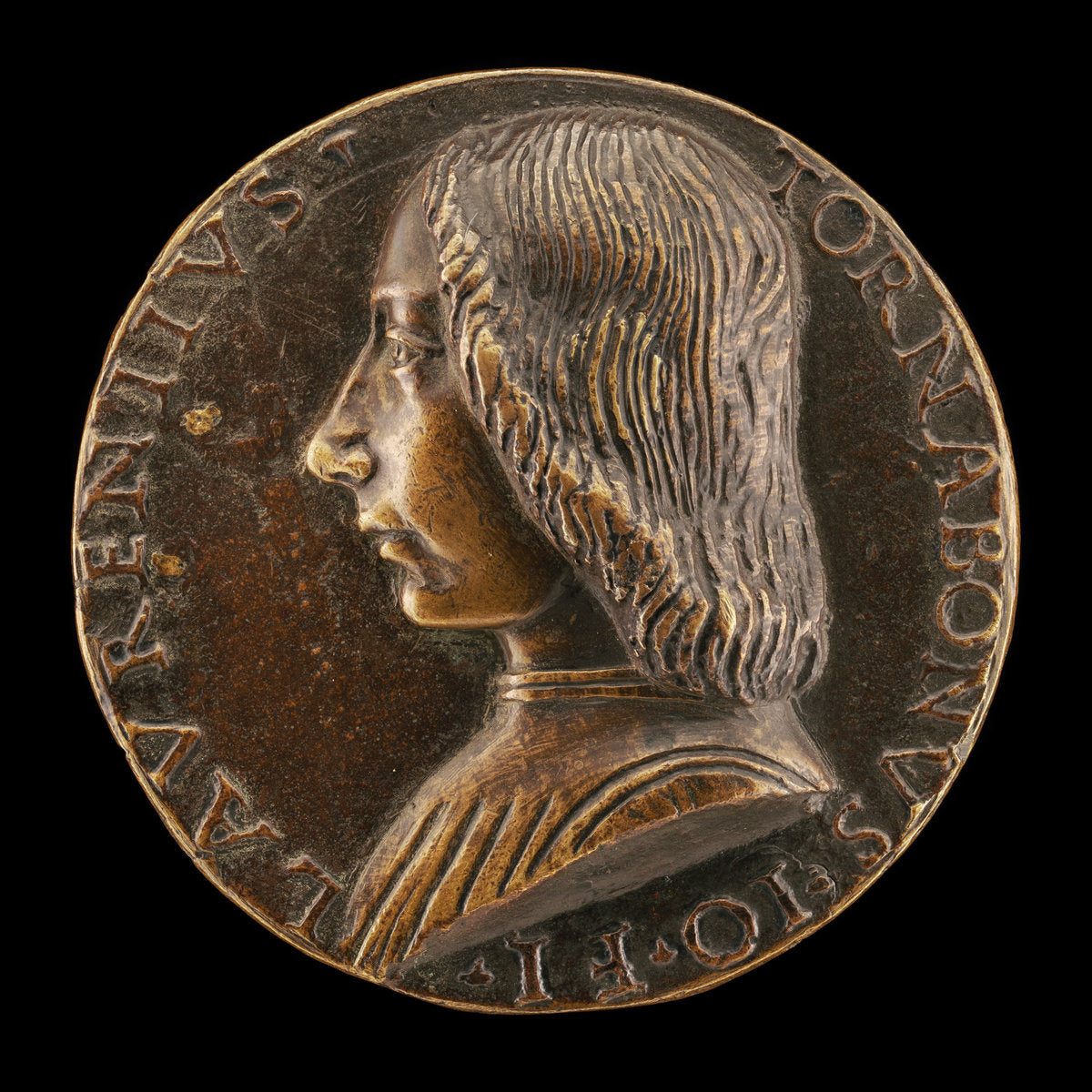 bronze by Style of Niccolò Fiorentino (Lorenzo di Giovanni Tornabuoni, 1466-1497 [obverse]), 16X12"(A3)Poster Print