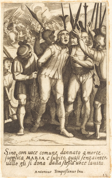 Sino by Jacques Callot after Antonio Tempesta (French, 1592 - 1635), 16X12"(A3)Poster Print