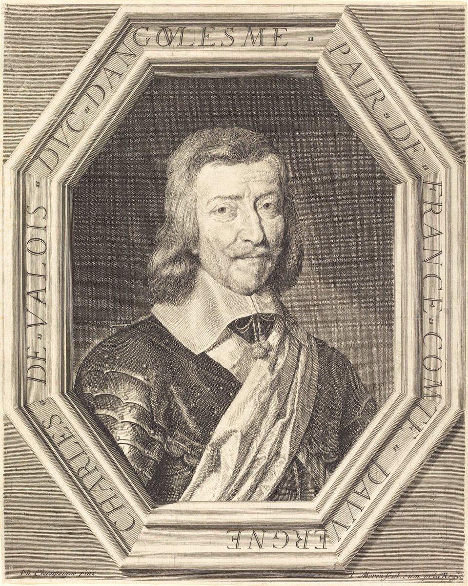 Charles de Valois, duc d'Angouleme by Jean Morin after Philippe de Champaigne (French, c. 1600 - 1650), 16X12"(A3)Poster Print