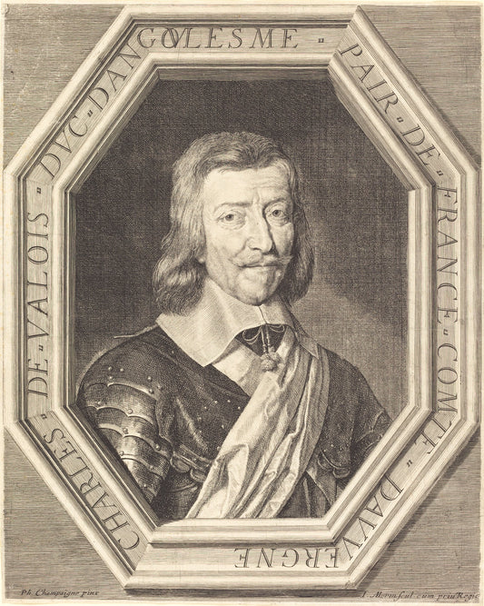 Charles de Valois, duc d'Angouleme by Jean Morin after Philippe de Champaigne (French, c. 1600 - 1650), 16X12"(A3)Poster Print