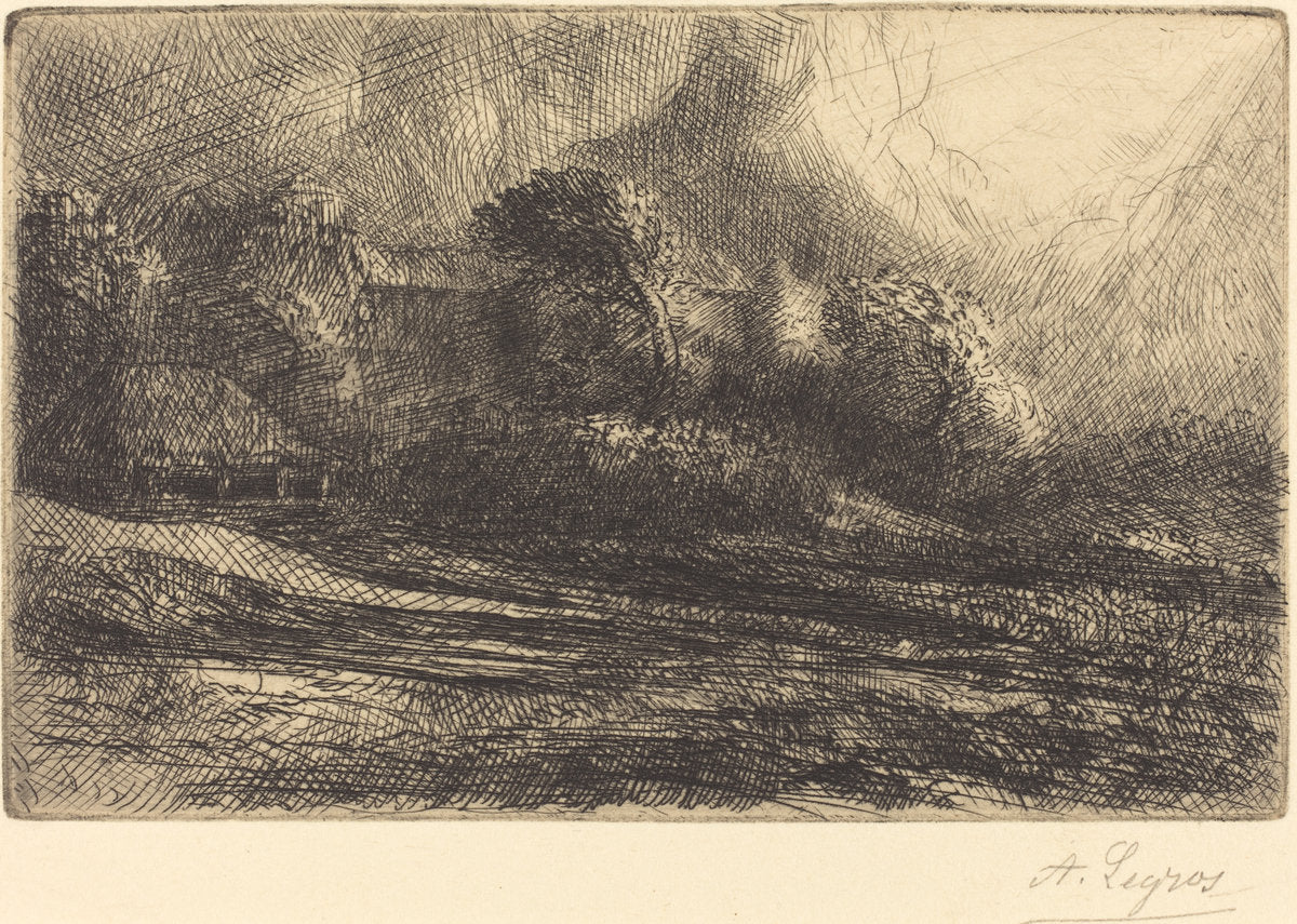Chailli Seen in a Storm (Chailli: Effet d'orage) by Alphonse Legros (French, 1837 - 1911), 16X12"(A3)Poster Print