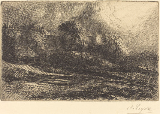Chailli Seen in a Storm (Chailli: Effet d'orage) by Alphonse Legros (French, 1837 - 1911), 16X12"(A3)Poster Print