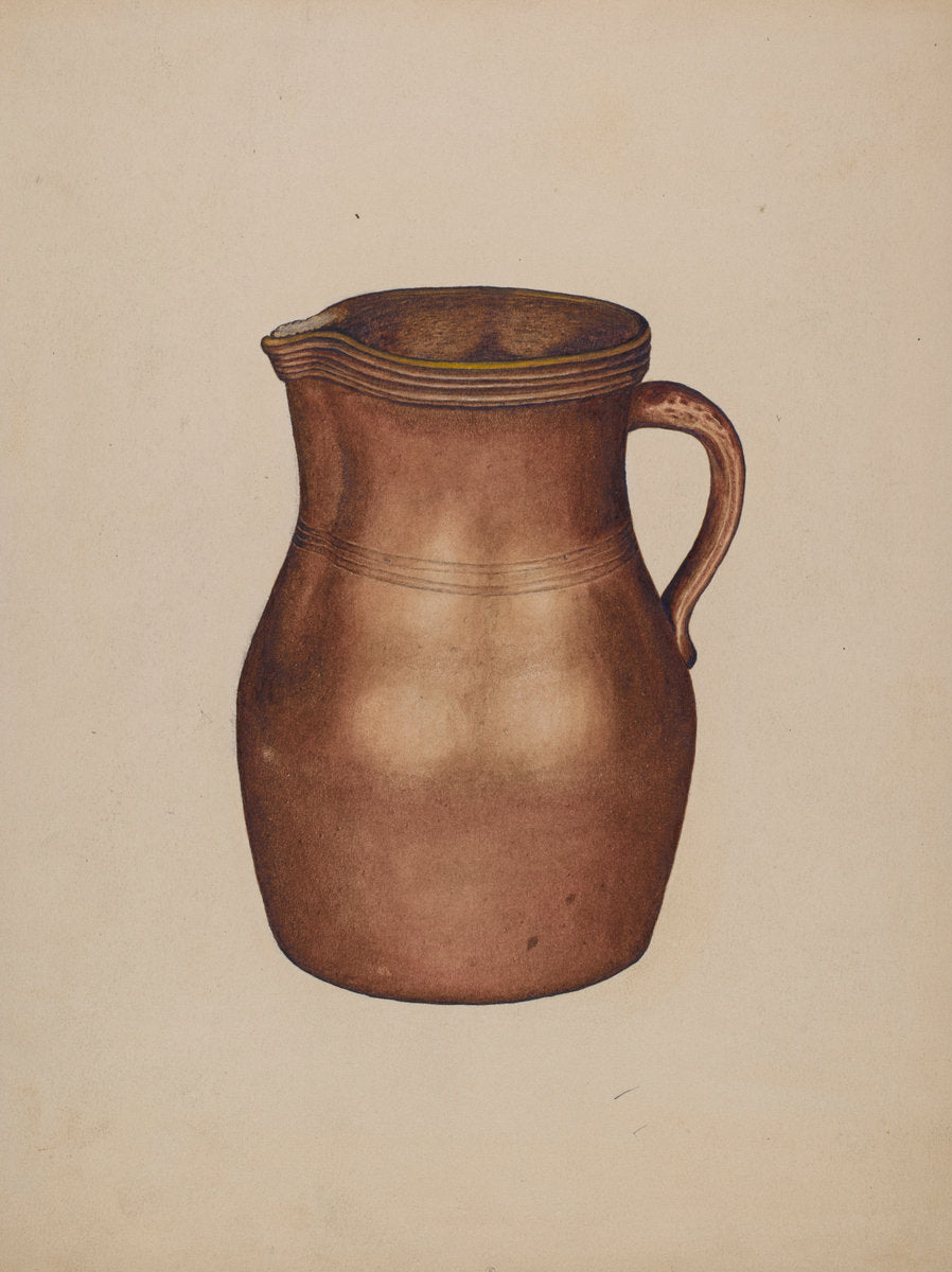 Pottery Jug by Gerald Scalise (American, active c. 1935), 16X12"(A3)Poster Print