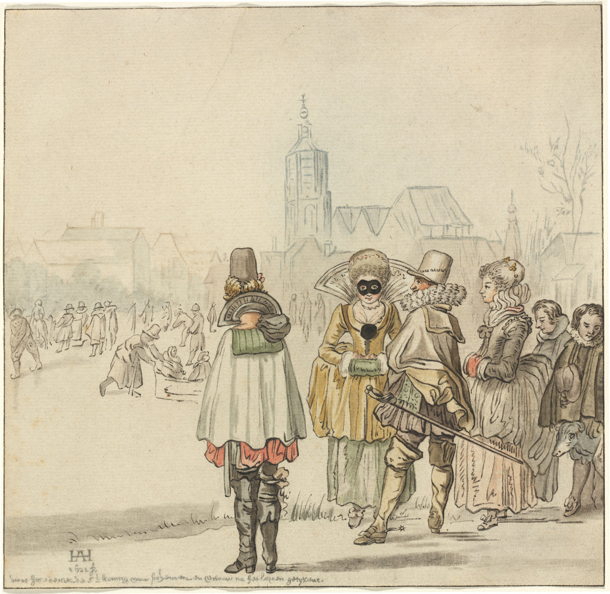 The Winter King on the Ice by Cornelis Ploos van Amstel after Hendrick Avercamp (Dutch, 1726 - 1798), 16X12"(A3)Poster Print