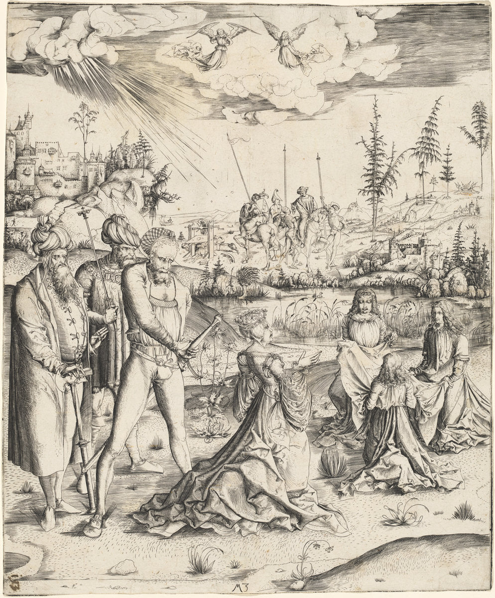 The Martyrdom of Saint Catherine by Master MZ (German, active c. 1500), 16X12"(A3)Poster Print