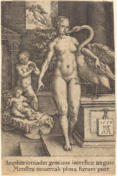 Hercules as a Child by Heinrich Aldegrever (German, 1502 - 1555/1561), 16X12"(A3)Poster Print
