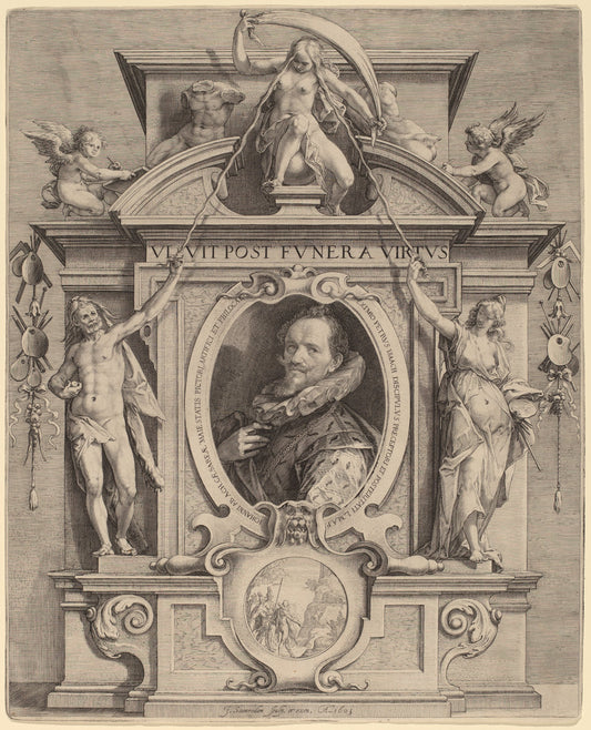 Hans van Aachen by Jan Pietersz Saenredam after Pieter Isaacz (Dutch, 1565 - 1607), 16X12"(A3)Poster Print