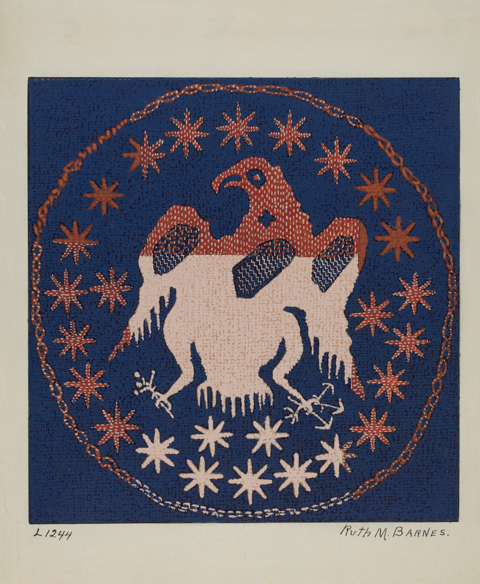 Historic Coverlet by Ruth M. Barnes (American, active c. 1935), 16X12"(A3)Poster Print