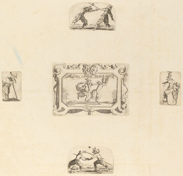 Soldiers by Stefano Della Bella (Italian, 1610 - 1664), 16X12"(A3)Poster Print