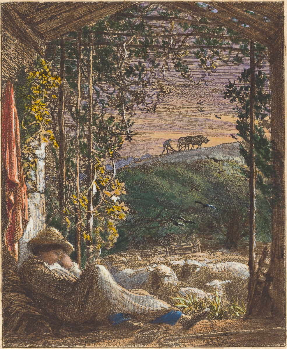 The Sleeping Shepherd; Early Morning by Samuel Palmer (British, 1805 - 1881), 16X12"(A3)Poster Print