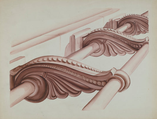 Ornamental Stair Rail by Natalie Simon (American, active c. 1935), 16X12"(A3)Poster Print