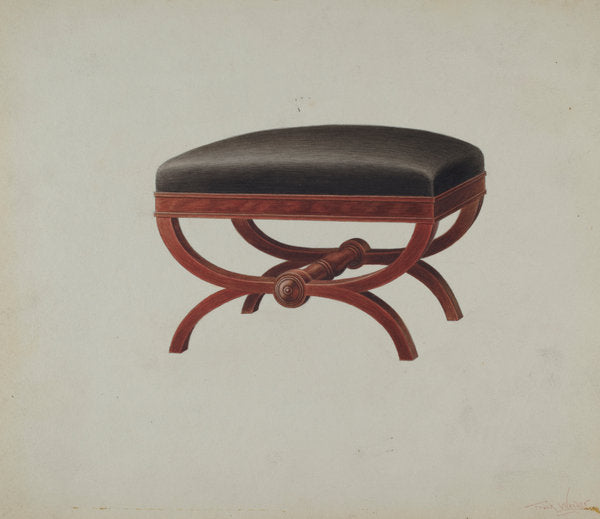 Stool by Frank Wenger (American, active c. 1935), 16X12"(A3)Poster Print