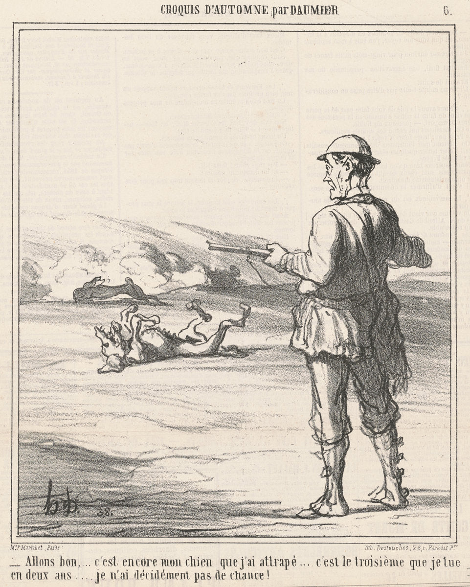 Allons bon ... c'est encore mon chien ... by Honoré Daumier (French, 1808 - 1879), 16X12"(A3)Poster Print