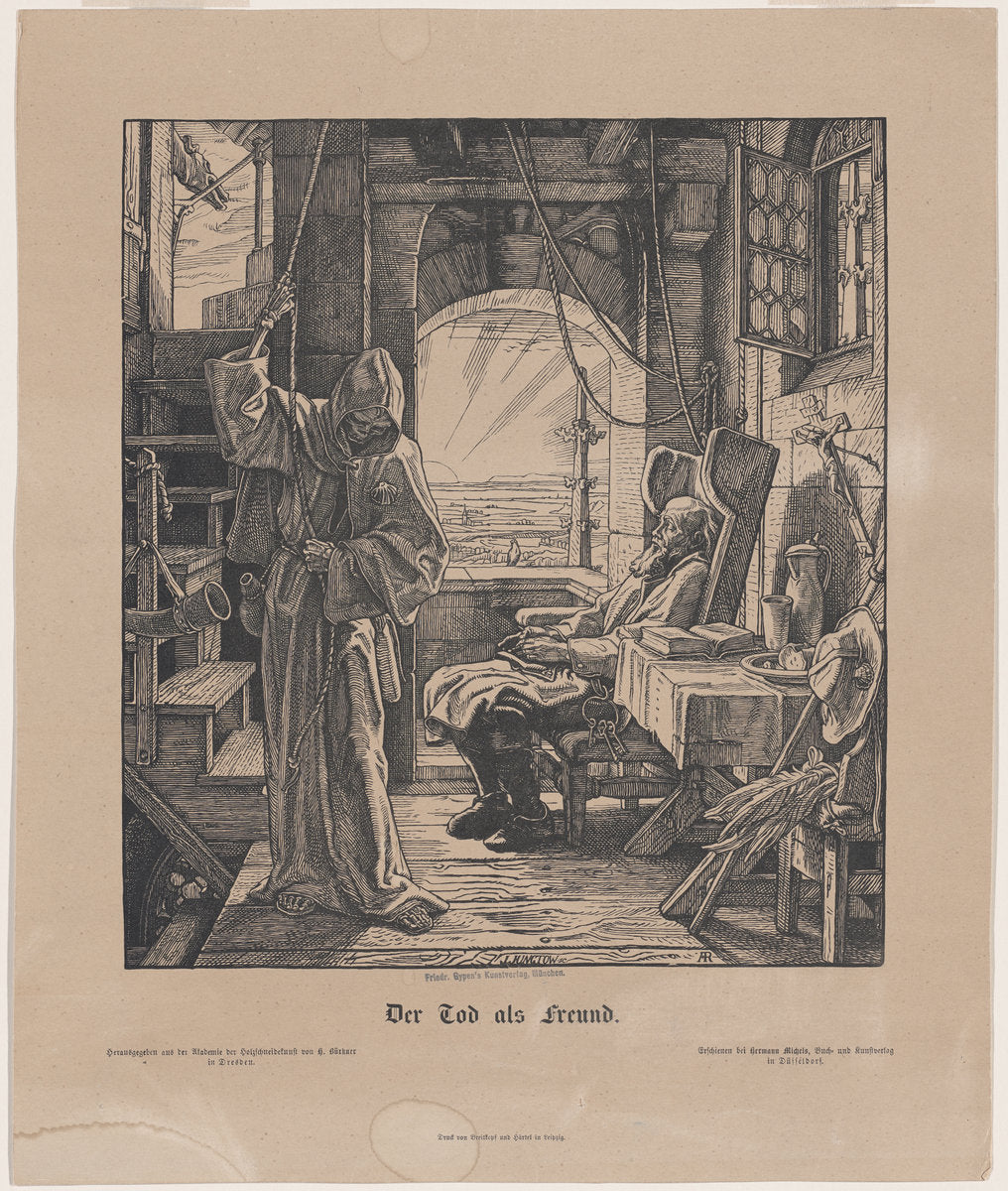 Der Tod als Freund (Death as a Friend) by Alfred Rethel (German, 1816 - 1859), 16X12"(A3)Poster Print