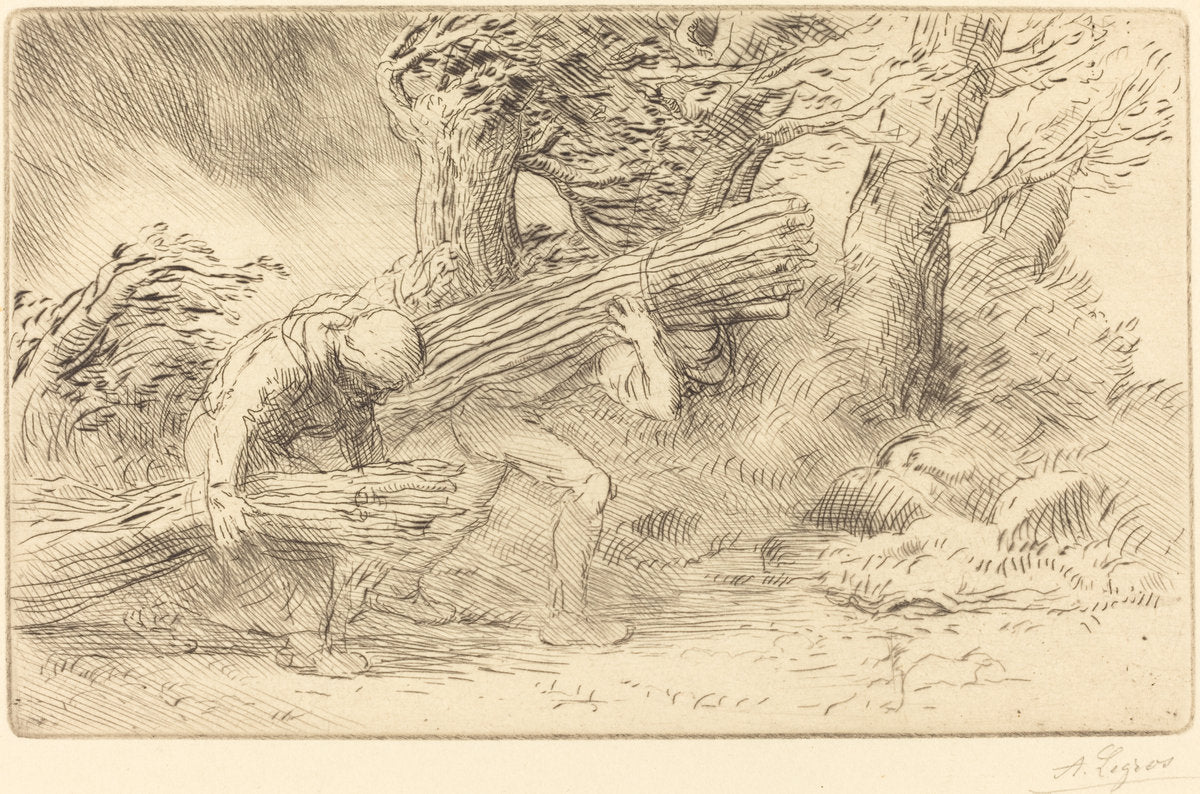 Fagot-gatherers (Les fagottiers) by Alphonse Legros (French, 1837 - 1911), 16X12"(A3)Poster Print