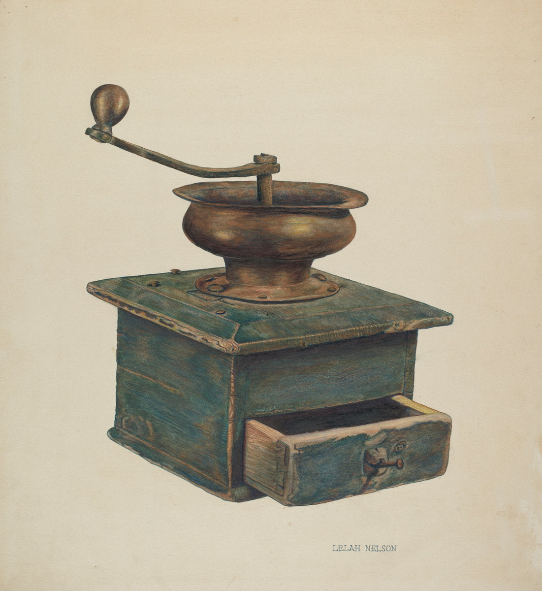 Coffee Mill by Lelah Nelson (American, active c. 1935), 16X12"(A3)Poster Print