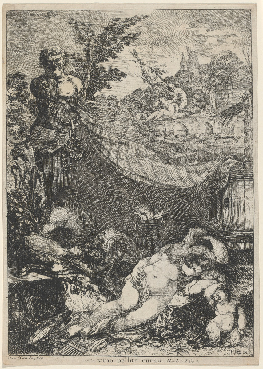 Bacchanal by Giovanni David (Italian, 1743 - 1790), 16X12"(A3)Poster Print