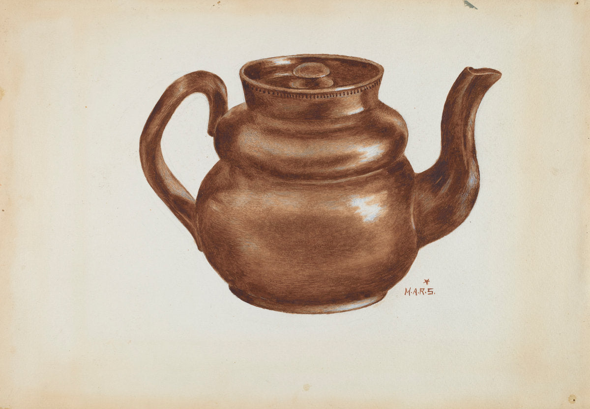 Teapot by Margaret Stottlemeyer (American, active c. 1935), 16X12"(A3)Poster Print