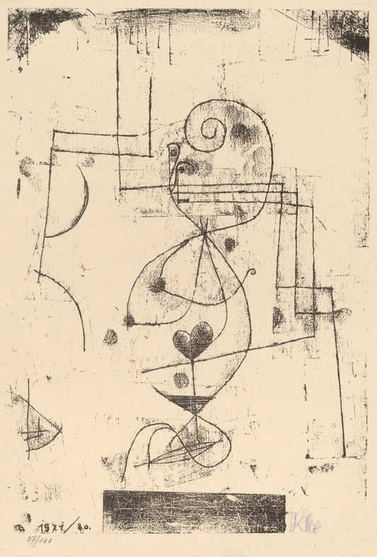 Queen of Hearts (Herzdame) by Paul Klee (Swiss, 1879 - 1940), 16X12"(A3)Poster Print