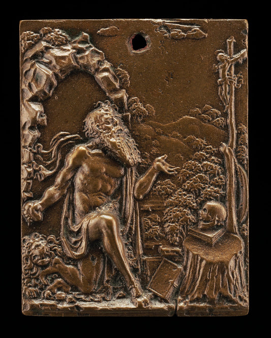 bronze//Light brown patina by Style of Moderno (Saint Jerome), 16X12"(A3)Poster Print