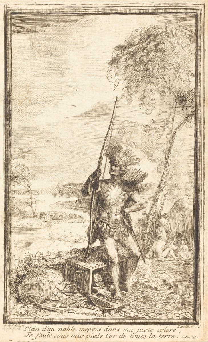 Frontispiece: Allegorical Composition (Composition allegorique) by Gabriel Jacques de Saint-Aubin (French, 1724 - 1780), 16X12"(A3)Poster Print