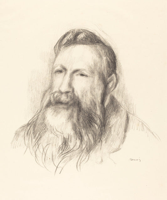 Auguste Rodin by Auguste Renoir (French, 1841 - 1919), 16X12"(A3)Poster Print