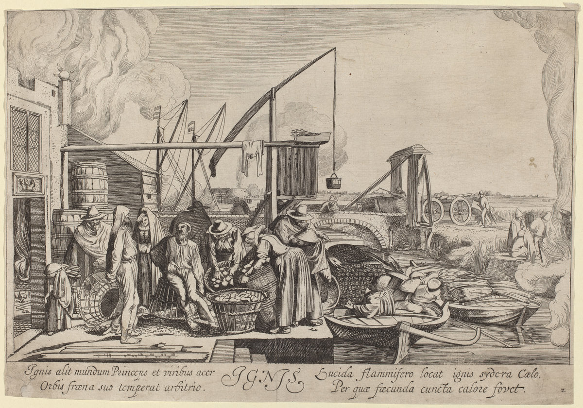 Ignis [Four Elements] by Jan van de Velde II, after Willem Buytewech (Dutch, 1593 - 1641), 16X12"(A3)Poster Print
