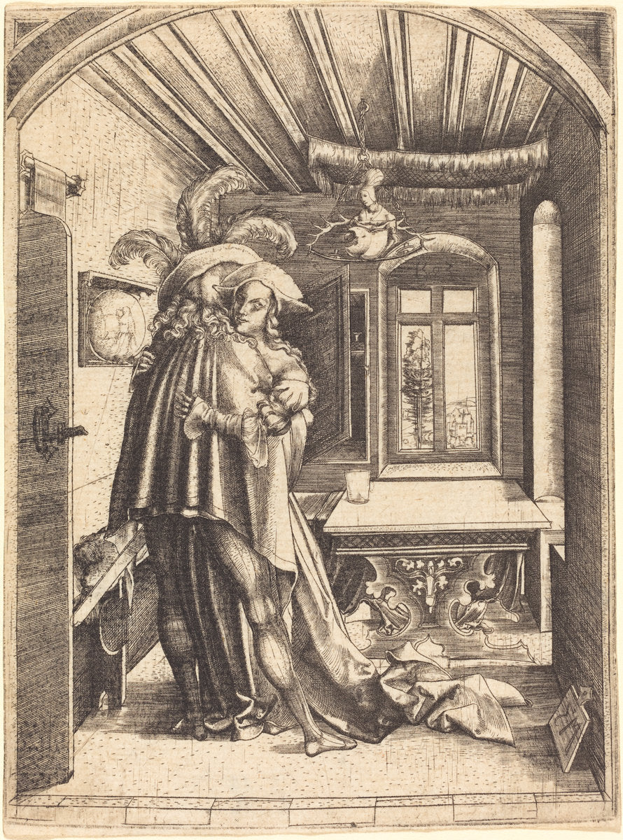 The Embrace by Master MZ (German, active c. 1500), 16X12"(A3)Poster Print