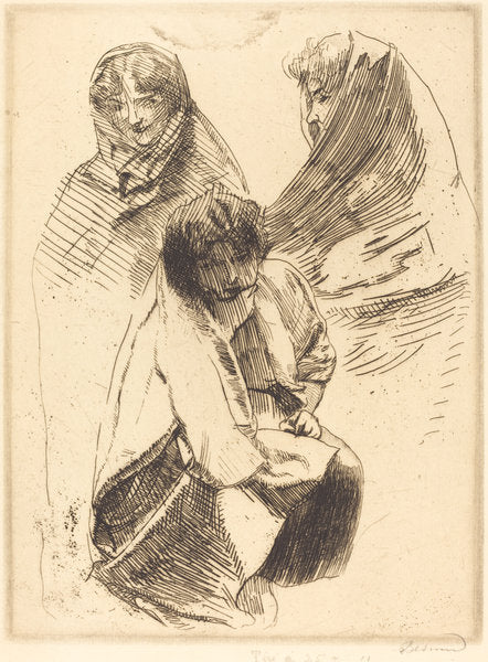Three Veiled Women (Trois femmes voilées) by Albert Besnard (French, 1849 - 1934), 16X12"(A3)Poster Print